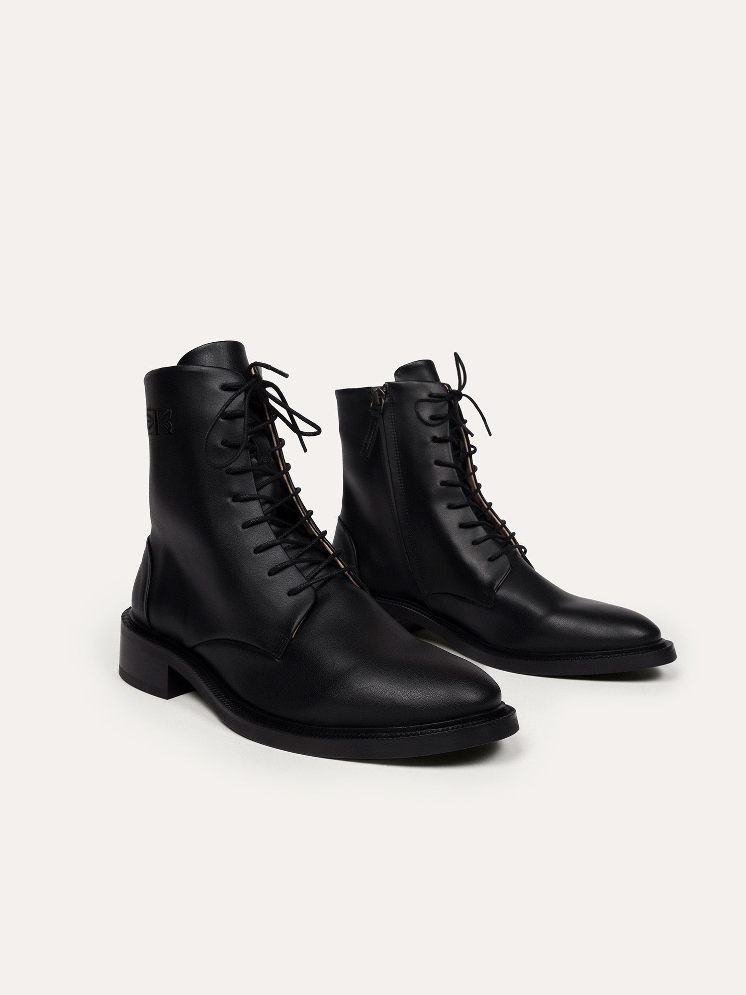 Bikkou 2PM Walk The City2 black vegan lace-up ankle boots side view
