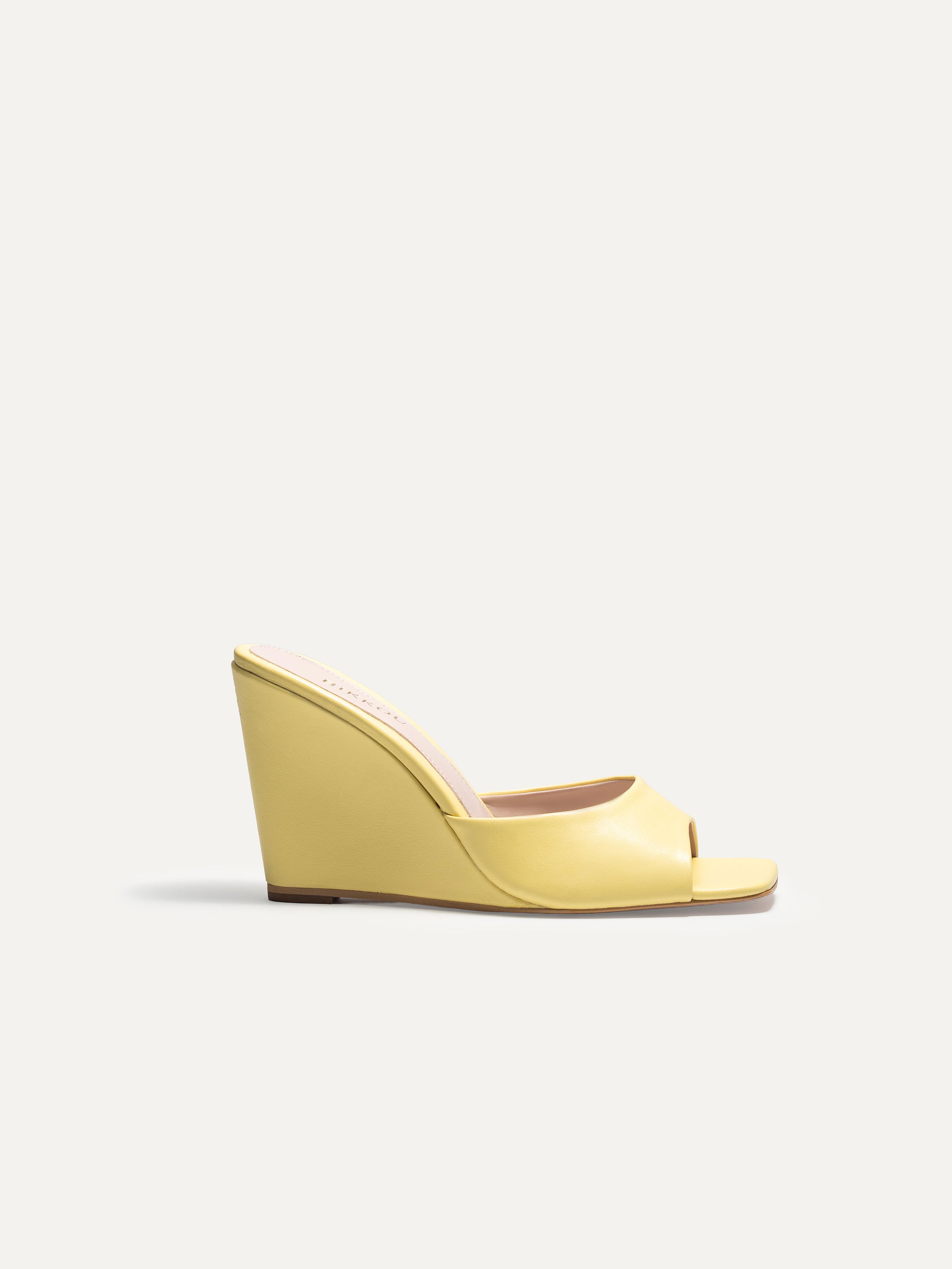 BIKKOU 1AM TOO PRETTY TO LEAVE LEMONADE wedge heel side view