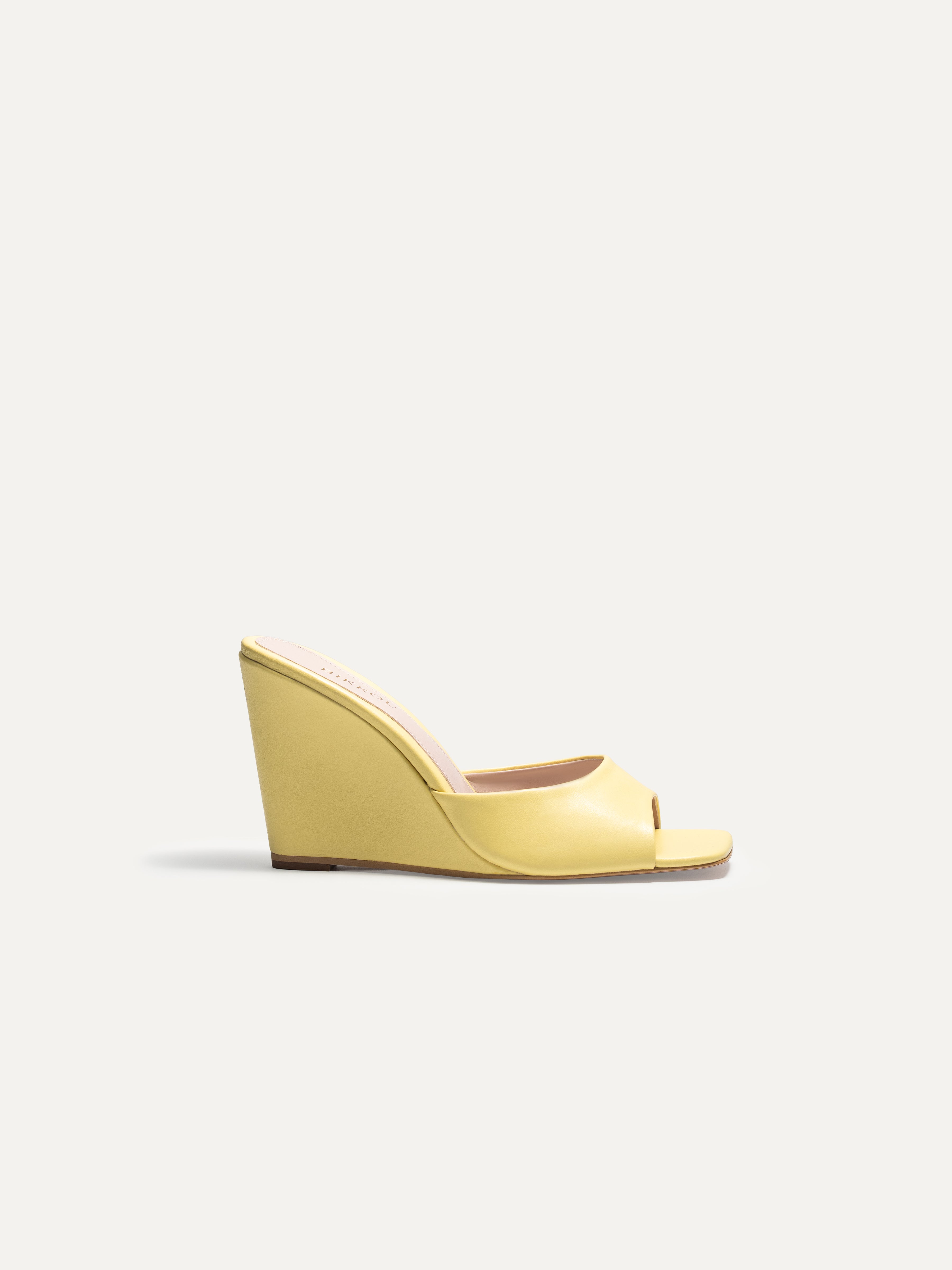 BIKKOU 1AM TOO PRETTY TO LEAVE LEMONADE wedge heel side view
