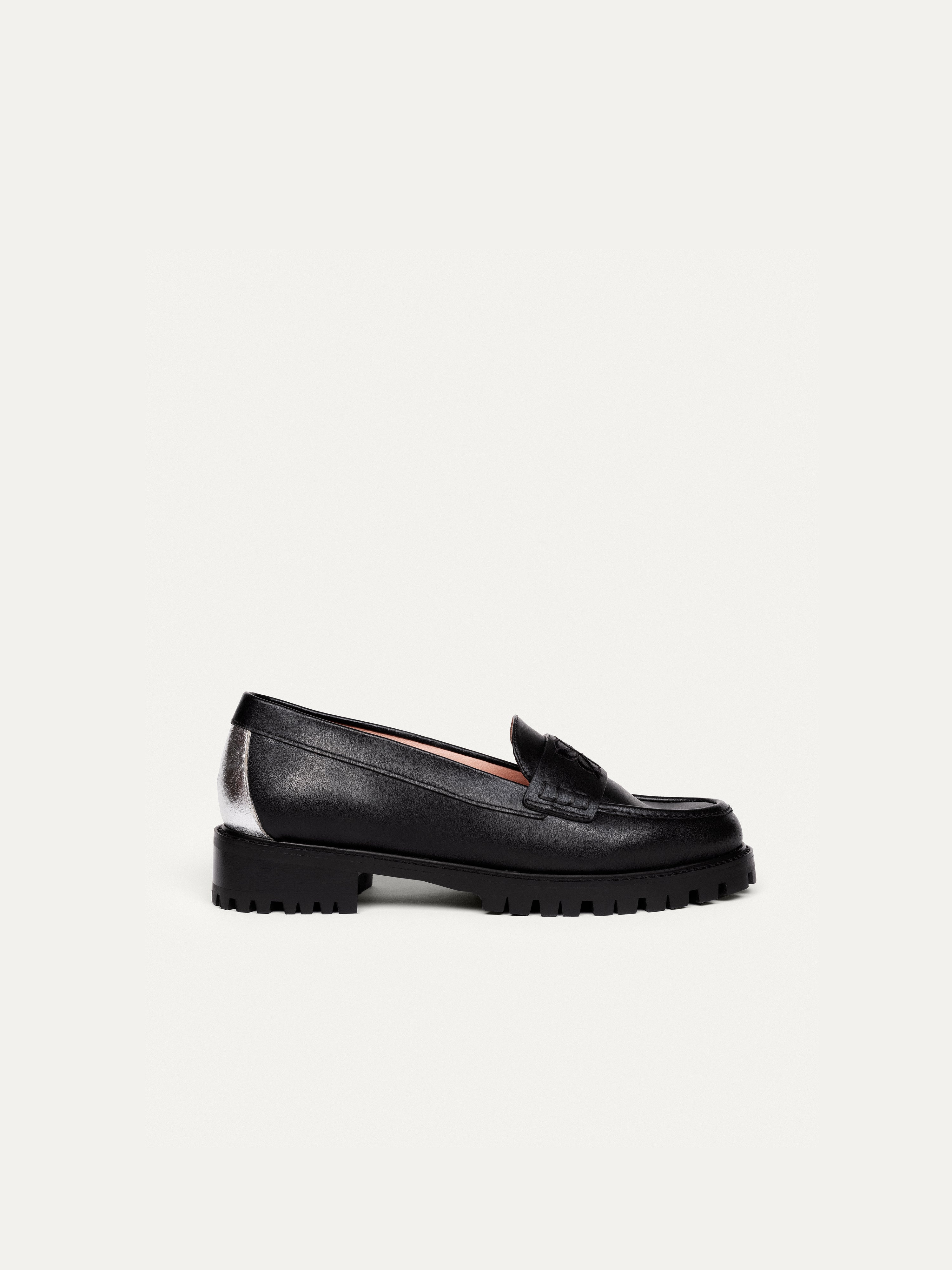 Bikkou 4PM Conf Call black vegan leather loafer